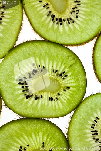 Image of Sliced Kiwifruit isolated on white
