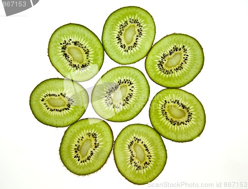 Image of Sliced Kiwifruit isolated on white