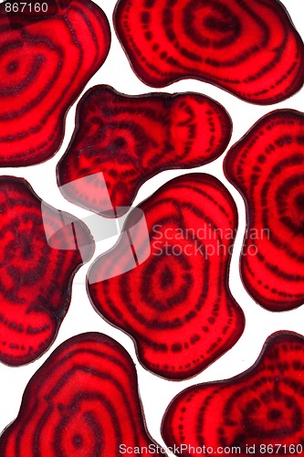 Image of Sliced Vegetables on white