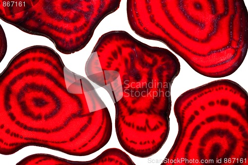 Image of Sliced Vegetables on white