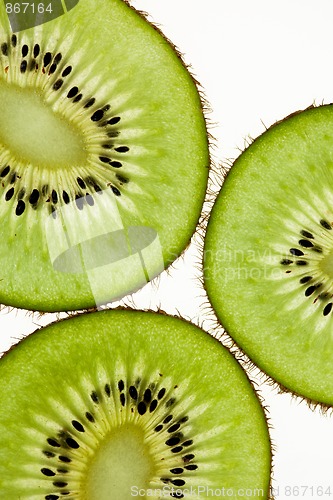 Image of Sliced Kiwifruit isolated on white