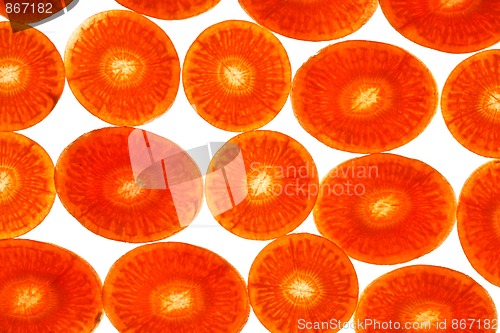 Image of Sliced Vegetables on white