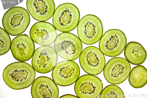 Image of Sliced Kiwifruit isolated on white