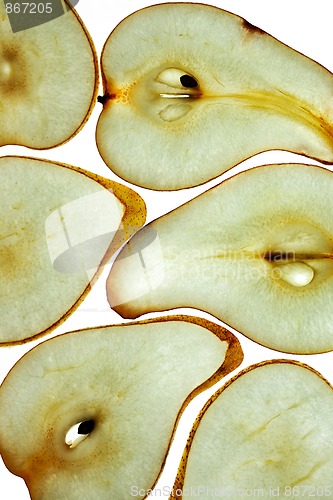 Image of Sliced Pear isolated on white