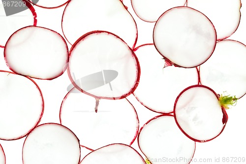 Image of Sliced Vegetables on white
