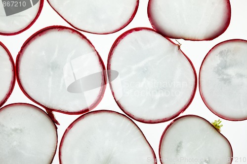 Image of Sliced Vegetables on white