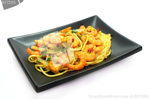 Image of Pasta with shrimp Asia