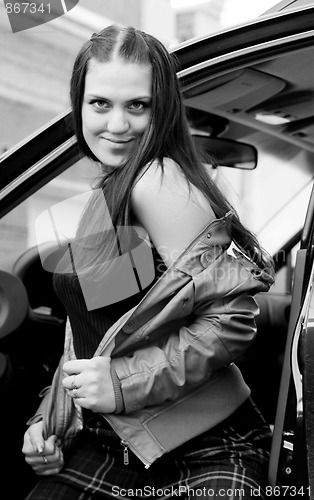 Image of Woman in automobile