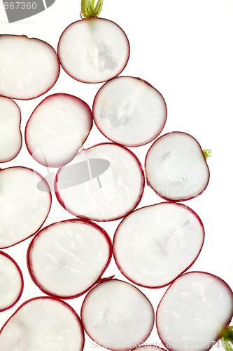 Image of Sliced Vegetables on white