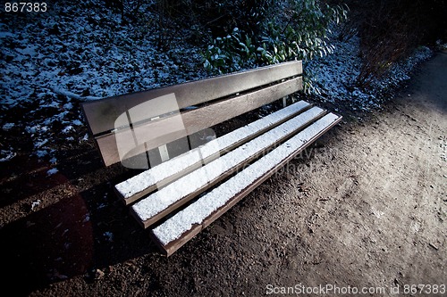 Image of Bench with snow