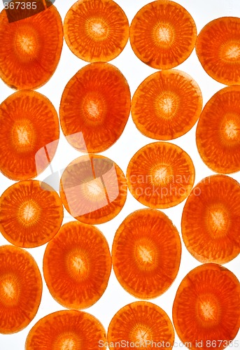 Image of Sliced Vegetables on white