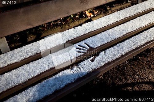 Image of Bench with snow