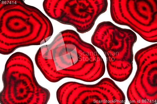 Image of Sliced Vegetables on white