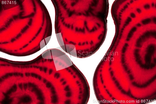 Image of Sliced Vegetables on white