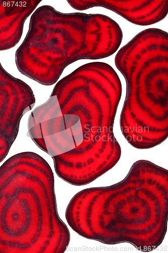 Image of Sliced Vegetables on white