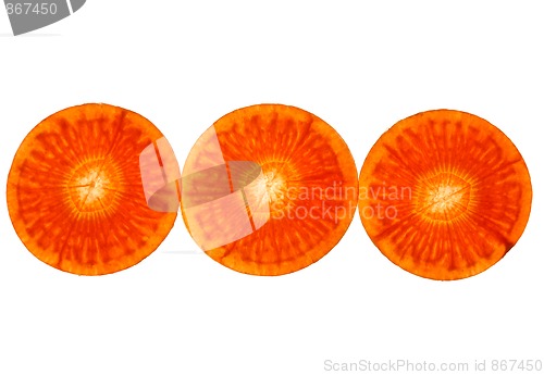Image of Sliced Vegetables on white