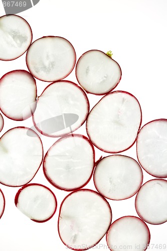 Image of Sliced Vegetables on white