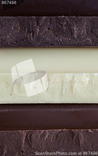 Image of Black, Brown and White Chocolate