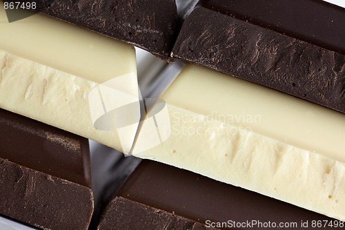 Image of Black, Brown and White Chocolate