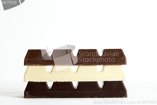 Image of Black, Brown and White Chocolate