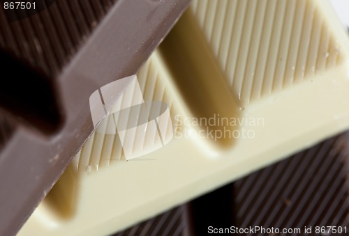 Image of Black, Brown and White Chocolate