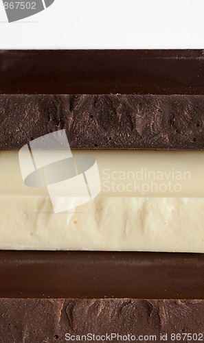 Image of Black, Brown and White Chocolate