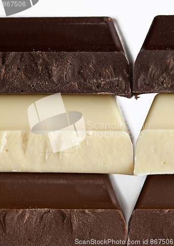 Image of Black, Brown and White Chocolate