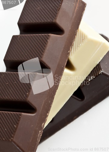 Image of Black, Brown and White Chocolate