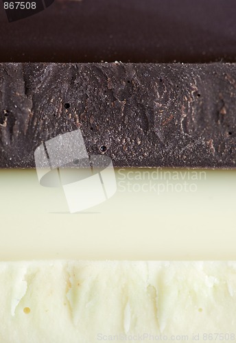 Image of Black, Brown and White Chocolate