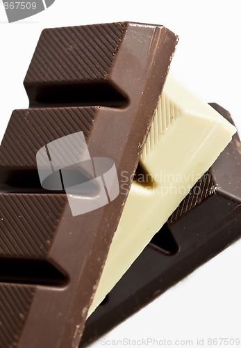 Image of Black, Brown and White Chocolate