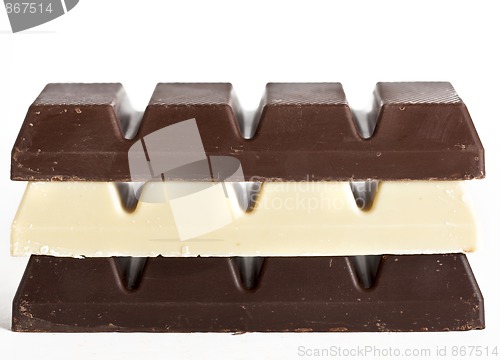 Image of Black, Brown and White Chocolate