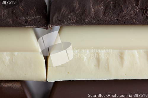 Image of Black, Brown and White Chocolate