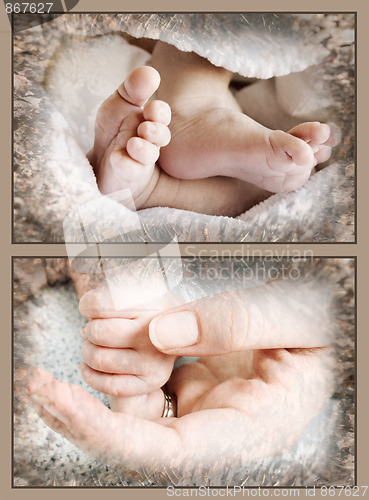 Image of Baby feet and hand
