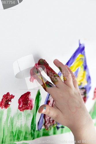 Image of Little Children Hands doing Fingerpainting