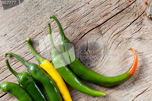 Image of Yellow and Green Chili Pepper