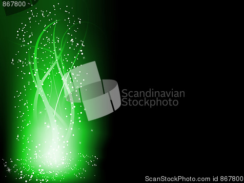 Image of Green Colorful Glowing Lines Background.