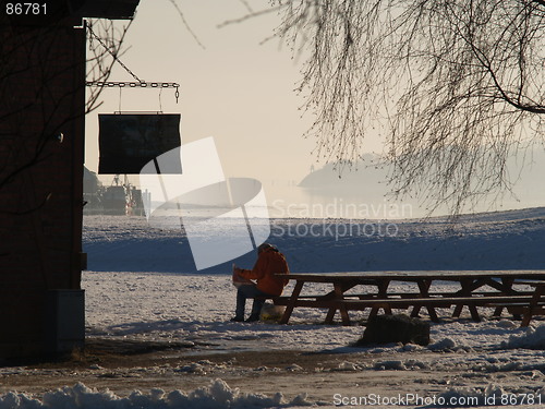 Image of Frozen Newspaper Reader