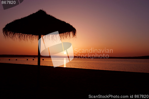 Image of Sunset on beach