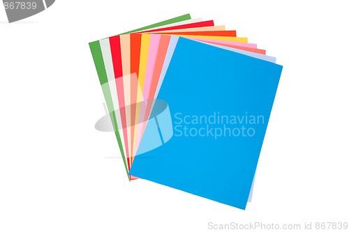 Image of sheets of colored paper