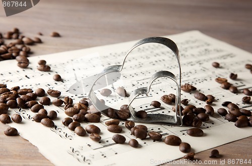 Image of Coffee beans and Heart