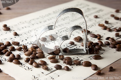 Image of Coffee beans and Heart