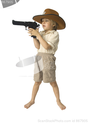 Image of Boy playing sheriff