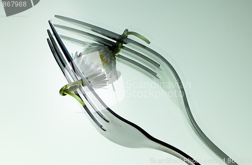 Image of Steel Fork and flower