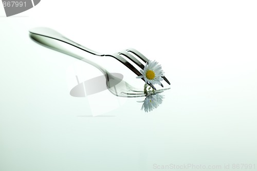 Image of Steel Fork and flower