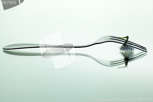 Image of Steel Fork and flower