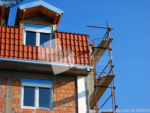 Image of Scaffolding on building corner