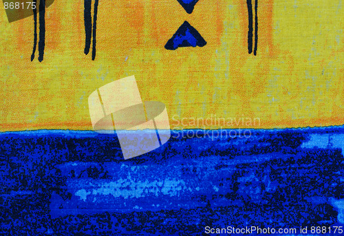 Image of blue and yellow textile background