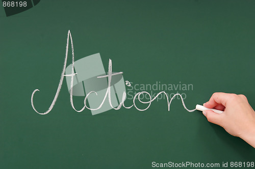 Image of action written on a blackboard