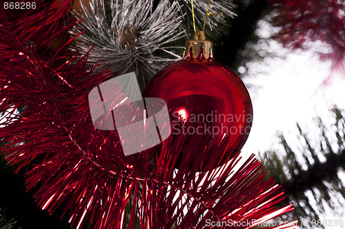 Image of ribbons and balls in Christmas