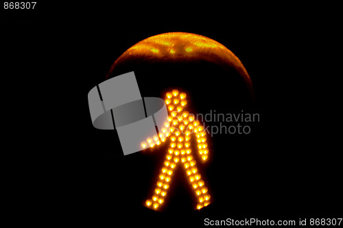 Image of Pedestrian traffic light yellow